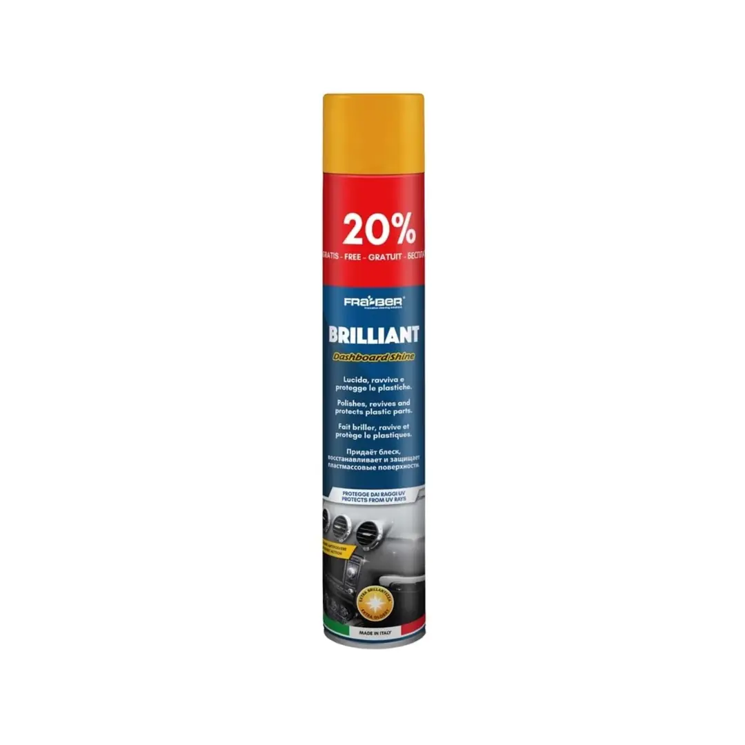 Fra-Ber Brilliant Aerosol Plastik, Vinil Ahşap İçin Koruyucu Cila 750ML.