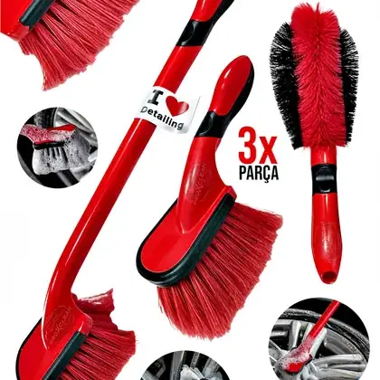 Virtues Premium 3 Parça Jant-Davlumbaz-Lastik Fırça Seti