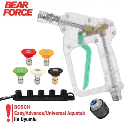 Bosch Serisi Bear Force Şeffaf Basınçlı Yıkama Tabancası 5'li Nozzle Set