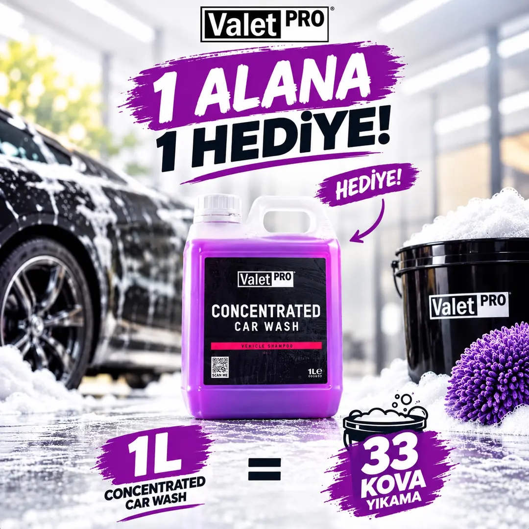 Valet Pro - Seramik Korumalar için PH Dengeli Konsantre Şampuan - Concentrated Car Wash 1lt