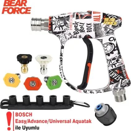 Bosch Aquataq Serisi Bear Force Pop-Art Tasarım Araç Yıkama Tabancası 5li Nozzle Set