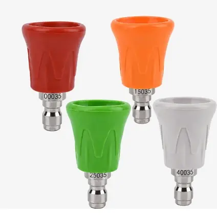 Bear Force 4’lü Basınçlı Yıkama Nozul Seti 1/4” Quick Connect 0° 15° 25° 40° Paslanmaz Çelik Basınçlı Yıkama Uçları
