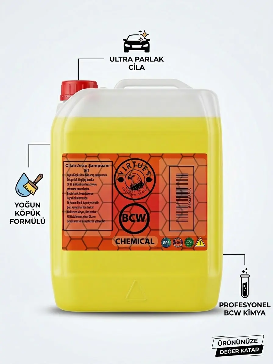 VIRTUES BCW CİLALI OTO ŞAMPUANI 5LT.