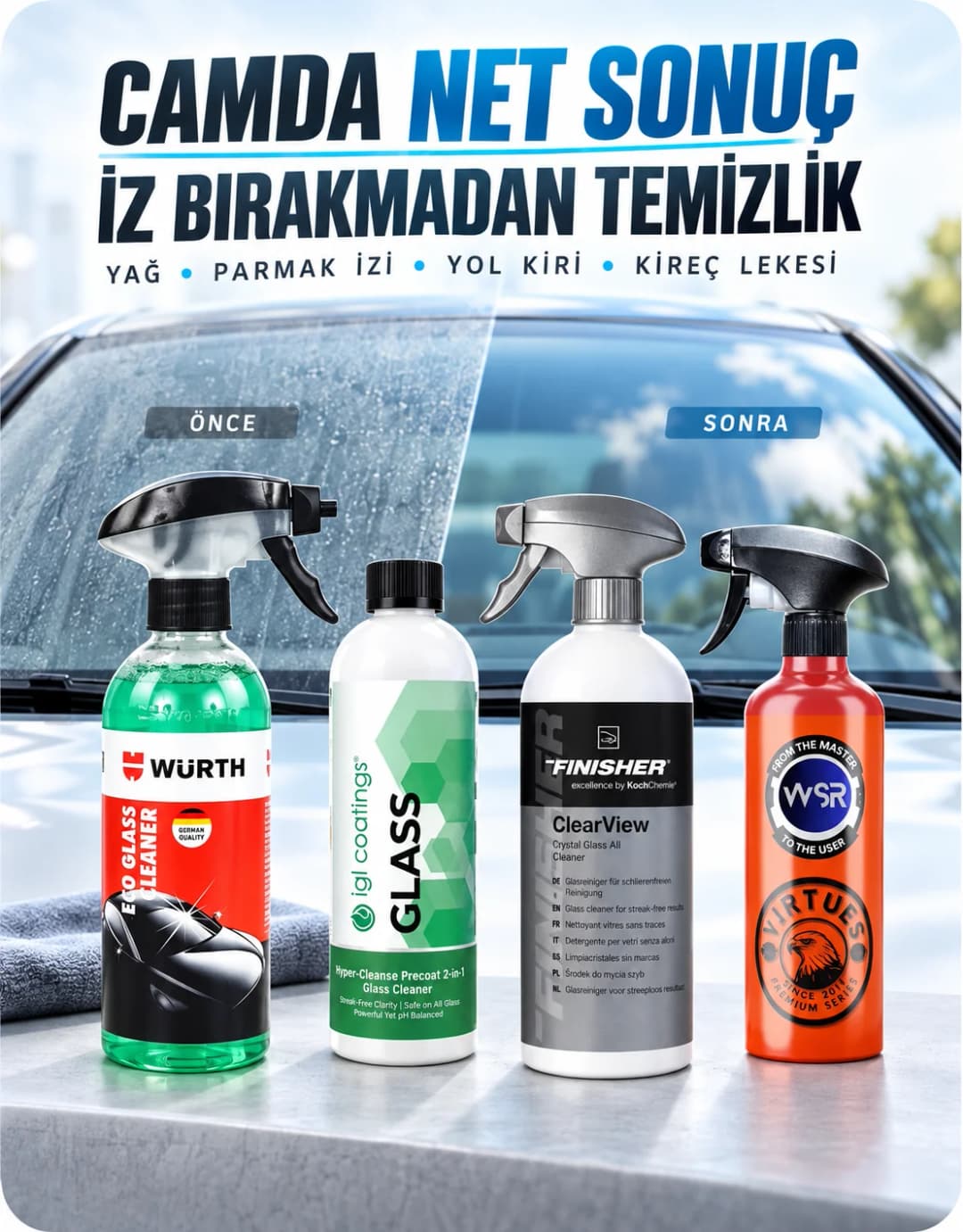 Kireç ve cam temizleyiciler